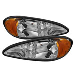 Xtune Pontiac Grand Am 99-05 Crystal Headlights Chrome HD-JH-PGAM99-AM-C; 1999-2005