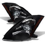 Xtune Nissan 350Z 03-05 Crystal Headlights Xenon/Hid Model Only Black HD-JH-N350Z-HID-BK; 2003-2005