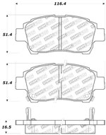 StopTech Sport Brake Pads Pontiac Vibe, Rear; 2003-2006