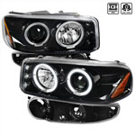 SPEC-D Tuning GMC Denali Combo: 00 - 06 Glossy Black Projector Headlights With Corner Lights; 2000-2006