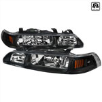 SPEC-D Tuning Acura Integra Jdm Headlight & Corner Light Set - Black; 1990-1993