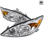 Spec-D Tuning Toyota Camry Euro Headlights Chrome Housing; 2002-2004