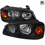 Spec-D Tuning Hyundai Elantra Black Euro Headlights; 2004-2006