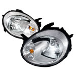 Spec-D Tuning Dodge Neon Crystal Housing Headlights Chrome; 2003-2005