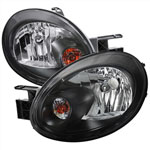 SPEC-D Tuning Dodge Neon Crystal Housing Headlight Black; 2003-2005