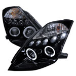 Spec-D Tuning Nissan 350z Projector Headlight Gloss Black Housing With Smoked Lens; 2003-2005