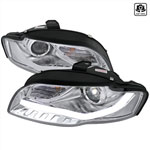 Spec-D Tuning Audi A4 Prjector Headlight Chrome R8 Style With Led Signal; 2006-2008