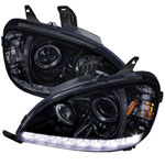 Spec-D Tuning Mercedes Benz W163 Ml Projector Headlights Glossy Black; 2002-2005