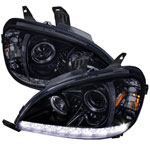 Spec-D Tuning Mercedes Benz W163 Ml Halo Projector Headlights Glossy Black With Smoked Lens; 1998-2001