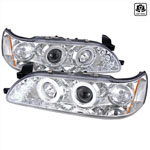 Spec-D Tuning Toyota Corolla Halo Led Projector Chrome; 1993-1997