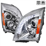 Spec-D Tuning Cadillac Cts Halo Projector Headlight Chrome - Not Compatible With Factory Xenon