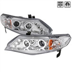 Spec-D Honda Civic 4d Ppojector Headlights; 2006-2010