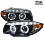 Spec-D Tuning Bmw E87 Halo Projector Headlight Chrome Housing; 2008-2011