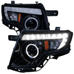 Spec-D Tuning Ford Edge Smoked Lens Gloss Black Housing Projector Headlights; 2007-2010