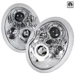 Spec-D Tuning Mini Cooper Halo Led Projector Chrome; 2002-2005