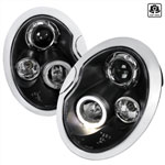 Spec-D Tuning Mini Cooper Halo Led Projector Black; 2002-2005