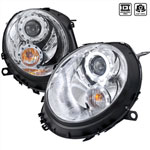 Spec-D Tuning Mini Cooper Chrome Housing Projector Headlights; 2007-2012