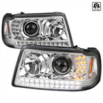 SPEC-D Tuning Ford Ranger Projector Headlights Chrome Housing Clear Lens; 2001-2011