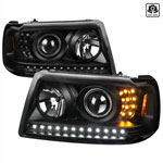 SPEC-D Tuning Ford Ranger Projector Headlights Full Black Housing With Clear Lens; 2001-2011