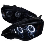 Spec-D Tuning Acura Rsx Smoked Lens Gloss Black Housing Projector Headlights; 2002-2004