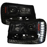 SPEC-D Tuning Chevrolet Trailblazer Projector Headlights - Smoke With Black Housing; 2002-2009