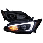 Spec-D Tuning Scion Tc Projector Headlights With Led Light Bar - Glossy Black; 2011-2013