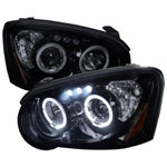 Spec-D Tuning Subaru Impreza Smoked Lens Gloss Black Housing Projector Headlights; 2004-2005