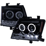 SPEC-D Tuning Nissan Xterra Dual Halo LED Pro Headlights; 2005-2012