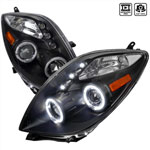 SPEC-D Tuning Toyota Yaris Halo Projector Headlight Smoked Lens Matte Black Housing 3 Door Only; 2006-2008