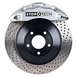 StopTech 08-13 Toyota Land Cruiser Front BBK w/ Silver ST-65 Calipers Drilled 380x35mm Rotor; 2008-2013