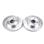 Power Stop 89-90 Nissan 300ZX Front Evolution Drilled & Slotted Rotors - Pair; 1989-1990