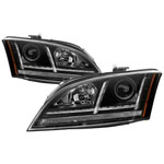 Spyder 08-15 Audi TT HID Xenon Projector Headlights w/Seq Turn Signal - Blk (PRO-YD-ATT08-HID-BK); 2008-2015