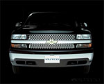 Putco 01-02 Chevrolet Silverado LD Punch Stainless Steel Grilles; 2001-2002