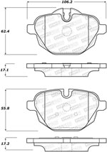 StopTech Street Brake Pads BMW X3, Rear; 2011-2017