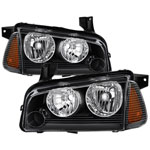 xTune Dodge Charger 05-10 (Non-HID) OEM Style Headlights w/ Corner 4pcs - Black HD-JH-DCH05-SET-BK; 2005-2010