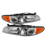 Xtune Pontiac Grand Prix 97-03 Crystal Headlights w/ Amber Corner Lights HD-JH-PGPRIX-SET-AM-C; 1997-2003