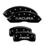 MGP 4 Caliper Covers Engraved Front Acura Engraved Rear RSX Black finish silver ch; 2002-2006