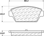 StopTech Street Select Brake Pads Plymouth Colt, Rear; 1989-1990