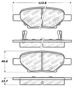 StopTech Street Brake Pads Pontiac G5, Rear; 2007-2008