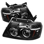 Spyder Ford F150 Version 2 Halo LED ( Replaceable LEDs ) Projector Headlights - Black - (PRO-YD-FF15004-HL-G2-BK); 2004-2008