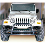 Rugged Ridge 3-In Dbl Tube Front Bumper w/ Hoop 76-06 CJ / Jeep Wrangler; 1976-2006