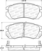 StopTech Street Brake Pads Subaru Legacy Outback, Front; 1996-1996