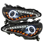 Spyder Scion FRS Projector Headlights - CCFL Halo - DRL LED - Black - (PRO-YD-SFRS12-CCFL-BK)