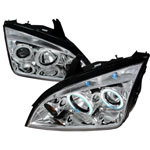 Spec-D Tuning Ford Focus Ccfl Halo Projector Headlights Chrome; 2005-2007