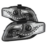 xTune Audi A4 06-08 Projector Headlights - Halogen Model Only - DRL LED - Chrome PRO-JH-AA406-DRL-C; 2006-2008