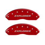 MGP 4 Caliper Covers Engraved Front & Rear Explorer/2011 Red Finish Silver Char 2009 Ford Explorer; 2009-2010