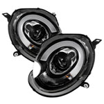 Spyder Mini Cooper Projector Headlights - Halogen Model Only - DRL - Black - (PRO-YD-MC07-DRL-BK)