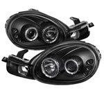 Spyder Dodge Neon Halo LED ( Replaceable LEDs ) Projector Headlights - Black - (PRO-YD-DN00-HL-BK)