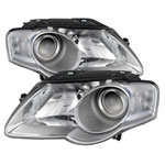 Xtune Volkswagen Passat 06-10 (Halogen Only) Projector Headlights Chrome HD-JH-VWPAT06-C; 2006-2010