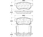 StopTech Street Select Brake Pads Honda CRX, Rear; 1990-1991